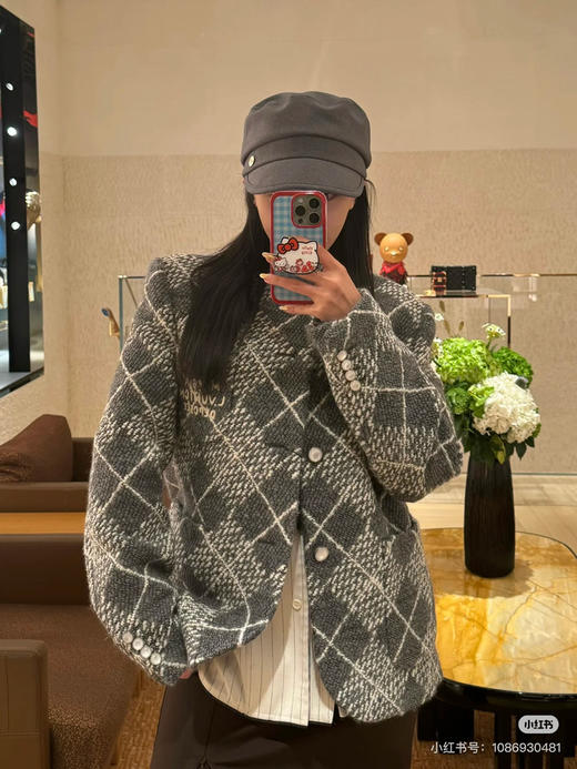 LOUIS VUITTON 格纹字母圆领外套 徐明浩同款 商品图0