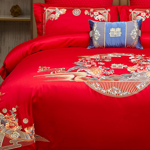 【云粉节】10楼 安睡宝 全棉绣花婚庆六件套-玉锦良缘 吊牌价6999~7599元  活动价2799~2999元 商品图4