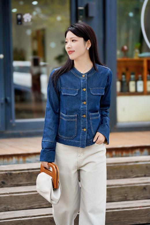 臣禾	新中式牛仔外套（袖口拼接）	JZ251010275 商品图4