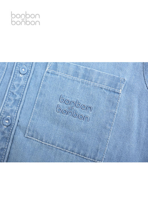 刺绣logo牛仔衬衫 商品图2