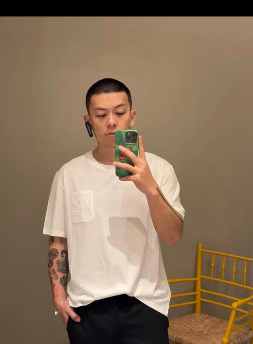 新品Loewe 基础口袋刺绣短袖T恤 商品图5