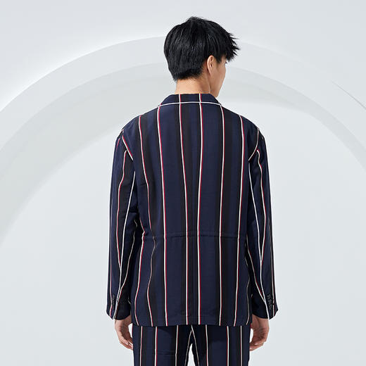贝纳川竖条纹休闲时尚男士西服100025013776 商品图4