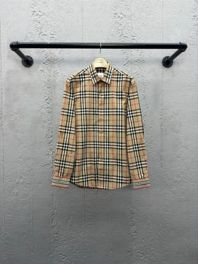 BURBERRY 格纹织带条纹衬衫