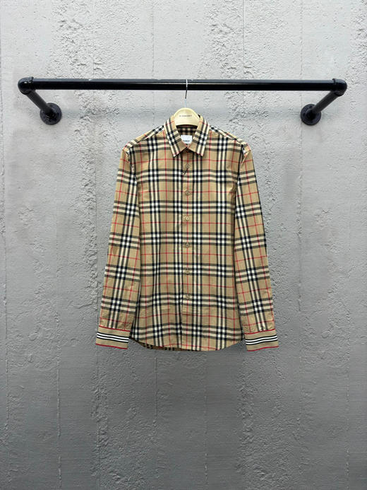 BURBERRY 格纹织带条纹衬衫 商品图0