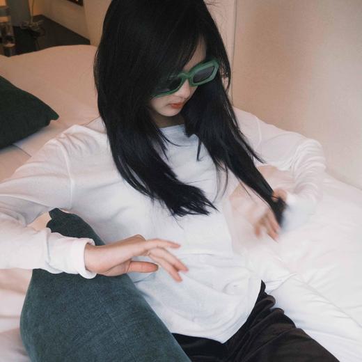 顺丰包邮洛诗琳35059春季新款进口针织纯棉简约纯色T恤女722 商品图1