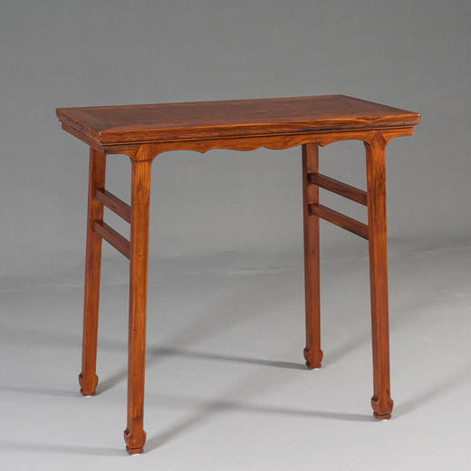 二十世纪 黄花梨镶瘿木插肩榫壸门牙板平头案 商品图0