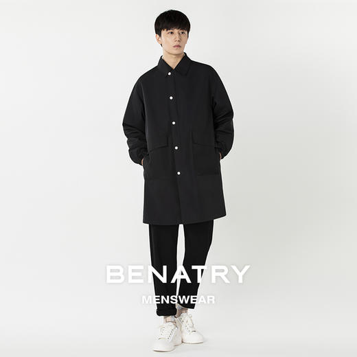 贝纳川翻领休闲男士中长款风衣ECP317001402 商品图3
