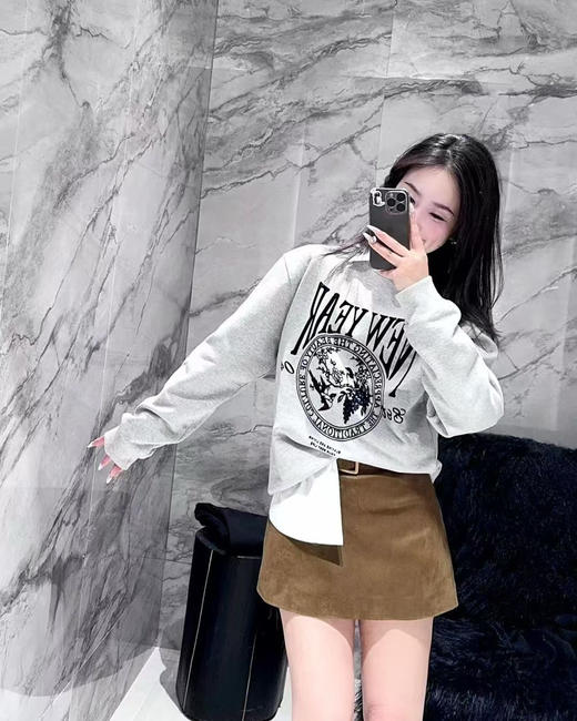 【2月14日  上午12:00 秒杀】情人节快乐 配色版型绝杀款 MO家 新年春款 复古美式 【喜上眉梢】植绒 毛圈卫衣 3色 商品图7