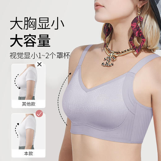 D1-【2件装】【B-F杯】【大胸显小 兔耳朵】运动级别锁脂塑型文胸（升级无痕果冻条+双胶骨侧收+弹力薄丈巾分区侧托+W承托卡带+高塑面料+侧比双层贴合收副乳） 大胸熨斗 商品图4