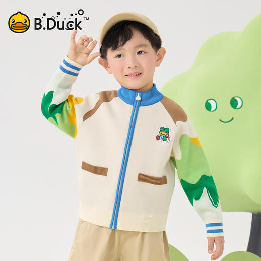 B.Duck小黄鸭童装男女童开衫衣春季针织衫105-150 BF1612011 商品图1
