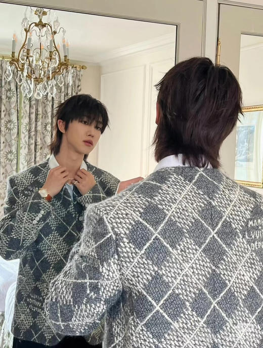 LOUIS VUITTON 格纹字母圆领外套 徐明浩同款 商品图8