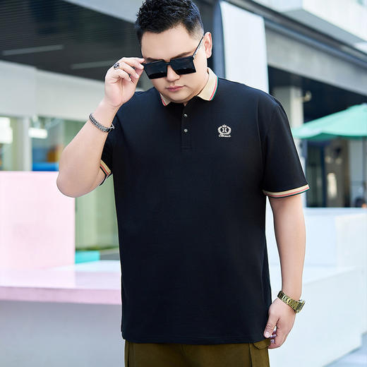 【纯棉】【DYG】大依优型大码男装Polo衫短袖翻领T恤商务休闲百搭肥佬加肥加大T恤男装上衣 商品图3