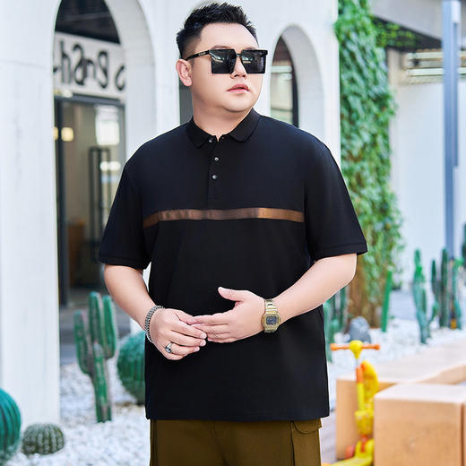 【纯棉】【DYG】大依优型大码男装短袖Polo衫纯棉男商务休闲翻领男装t恤半袖 商品图3