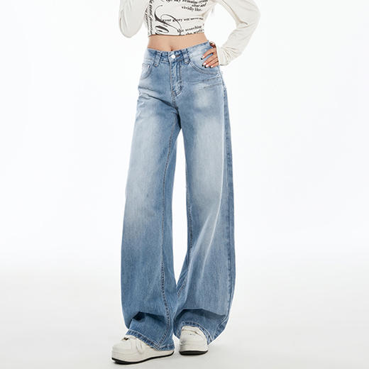 罗蒙春夏女式牛仔裤宽松版显瘦百搭时尚休闲牛仔裤棉质女长裤 商品图2