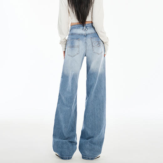 罗蒙春夏女式牛仔裤宽松版显瘦百搭时尚休闲牛仔裤棉质女长裤 商品图4