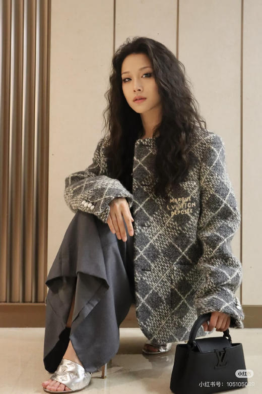 LOUIS VUITTON 格纹字母圆领外套 徐明浩同款 商品图3