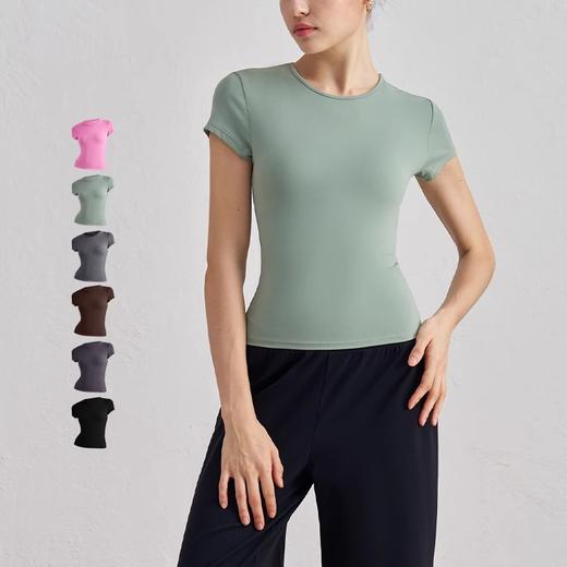 【3~5天发货】跃牌【美度空间】系列 SNU休闲运动短袖收腰修身透气瑜伽T恤TX42008 商品图2