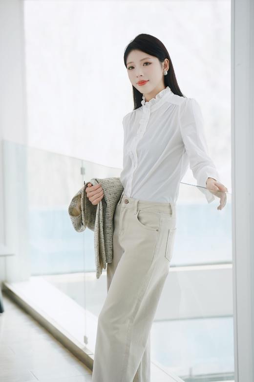 现货 臣禾	木耳边白衬衫JZ251040175 商品图4