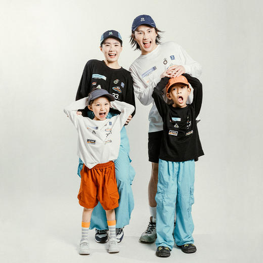 【十一破价福利】ACMEITEM 爱棵米 亲子户外宽松圆领长袖t恤25春印花打底衫上衣纯棉 GAG3340707A GAG3340733A 商品图2