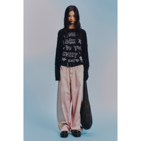 GOODBAI GOODEES撞色slogan蕾丝星星长袖T恤