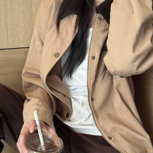 顺丰包邮洛诗琳34640巴恩风水洗拼接撞色翻领夹克外套670 商品图0