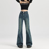 罗蒙春季女式牛仔裤女士高腰显瘦时尚百搭喇叭裤棉质水洗女长裤 商品缩略图3