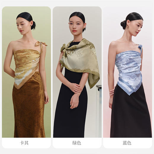 万事利“梦流萤”88厘米双面印花大方巾 商品图2