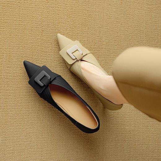 【预售5天】温柔气质法式尖头细跟性感高跟鞋春季一脚蹬浅口方扣单鞋女DB&M6168 商品图2