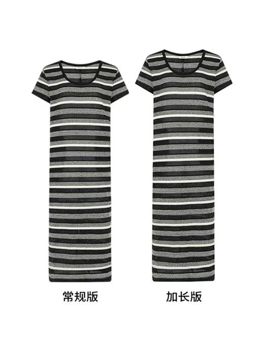 美洋同款【奥利奥针织裙】 三色条纹*针织提花短袖直筒裙 商品图6
