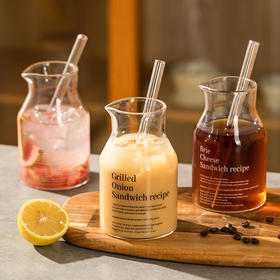 摩登主妇玻璃杯家用水杯女大容量奶茶果汁杯吸管杯高颜值咖啡杯子