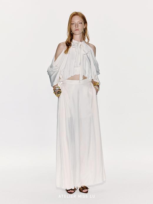 【日神月】飘逸大摆醋酸阔腿长裤 商品图0