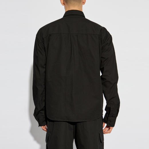 DSQUARED2 男士徽标贴花棉质长袖衬衫 黑色 S79DL0052 D35224 900 商品图2