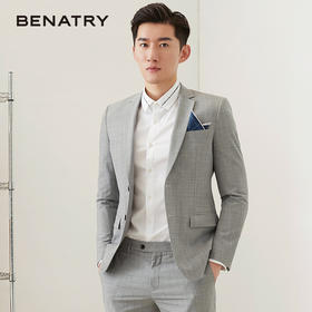 贝纳川细格纹男士通勤西服外套100025027118