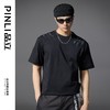 PINLI品立2025春夏新款男士圆领抓痕烫钻短袖T恤潮牌百搭半袖上衣BG252111010 商品缩略图4