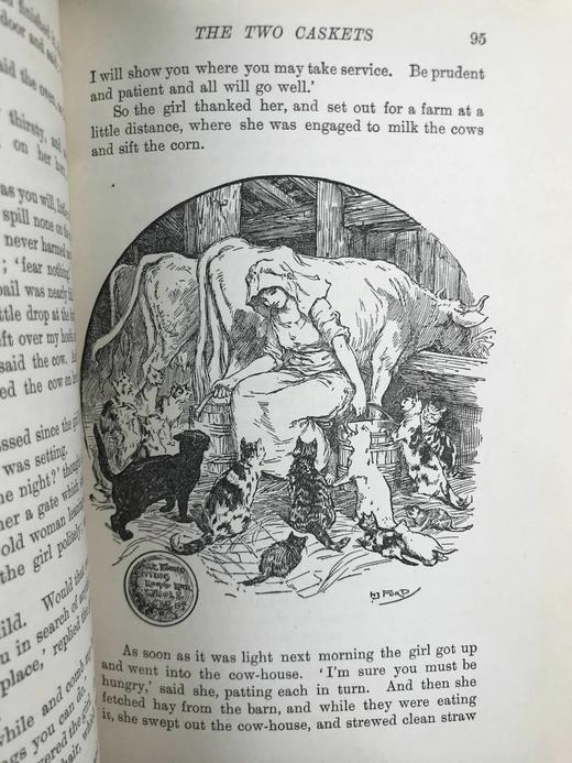1922年 安德鲁·朗格《橙色童话书》 8幅彩色与大量黑白插图 漆布精装32开 商品图13