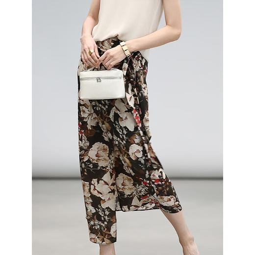 COCOBELLA设计感绑带复古繁花半身裙秋优雅围裹式长裙HS3065 商品图1