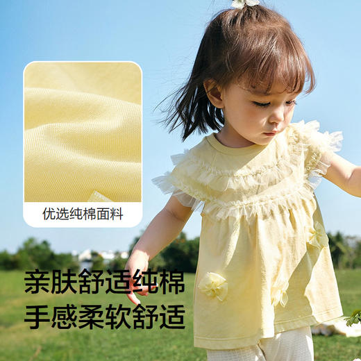 【爆品主推】巴拉巴拉宝宝短袖t恤婴儿女童上衣2025新款夏装精致甜美时尚洋气 商品图3