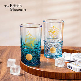 大英博物馆 大航海系列渐变浮雕铭牌玻璃杯 安德森猫系列渐变浮雕铭牌玻璃杯