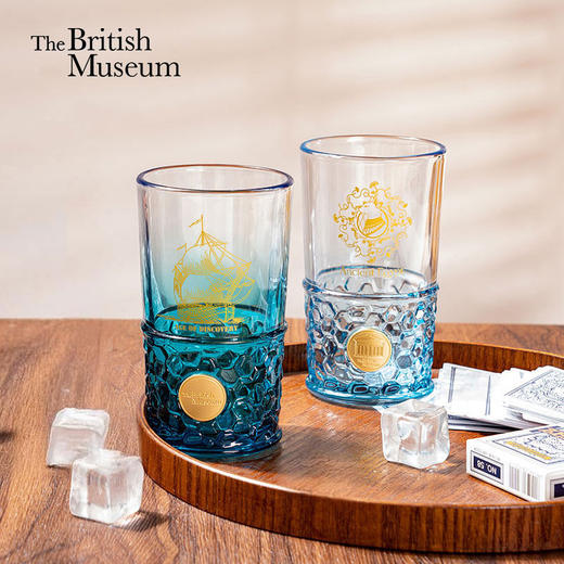 大英博物馆 大航海系列渐变浮雕铭牌玻璃杯 安德森猫系列渐变浮雕铭牌玻璃杯 商品图0