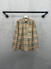 BURBERRY 标签贴花格纹长袖衬衫 商品缩略图0