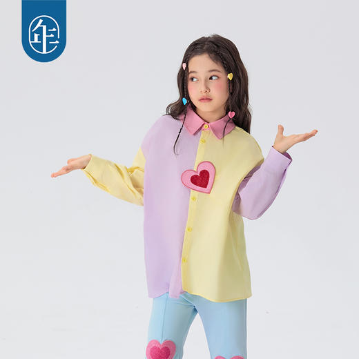 年衣童装女童衬衫2025年春新款多巴胺女孩衬衣儿童美上心巴衬衫 商品图4