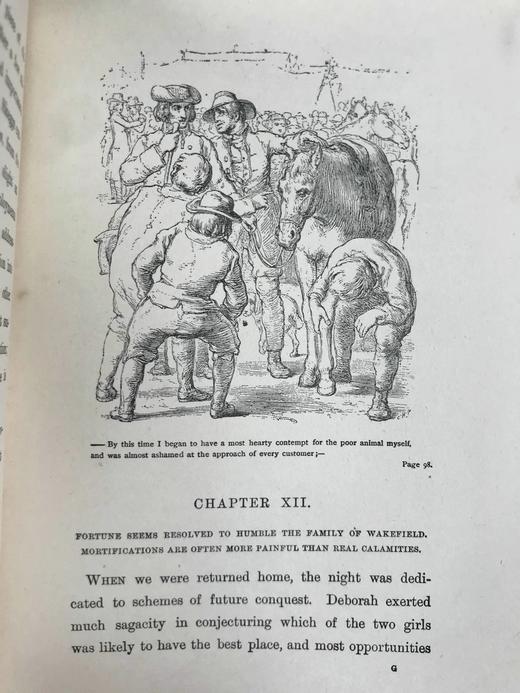 1909年 戈德史密斯《威克菲尔德牧师》 32幅插图 漆布精装32开 商品图11