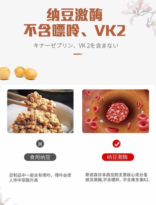 斯诺森纳豆10000FU每天呵护血管健康 日本富士首位软胶囊上市公司出品 商品图5