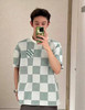 LOUIS VUITTON 绿棋盘格提花短袖t恤 商品缩略图1