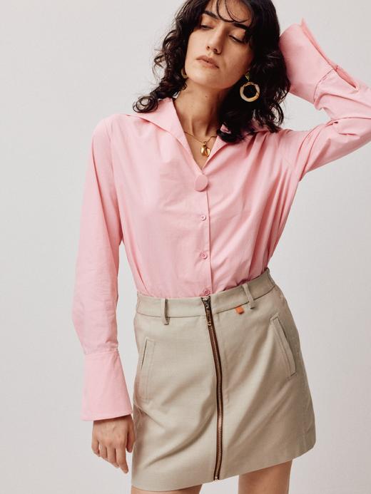 LIYIHAN云荷语丨25春撞色一片式拉链半裙休闲松紧半裙潮流 商品图1