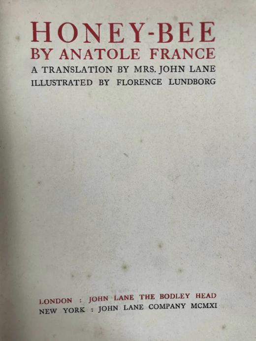 1911年 阿纳托尔·法朗士《蜜蜂》 12幅彩色插图 漆布精装大32开 商品图2