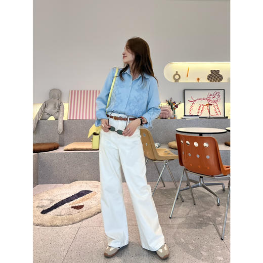 新年折扣 2502202   拉夫 白色牛仔 弹力休闲裤 商品图6