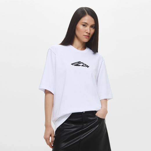DSQUARED2 女士徽标印花棉质圆领短袖T恤 白色 S80GC0079 D20033 100 商品图0