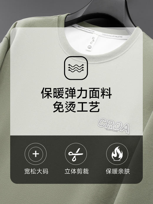 【新款DX】大依优型大码圆领卫衣长袖加肥加大300斤休闲运动上衣男打底衫胖子男士 商品图2