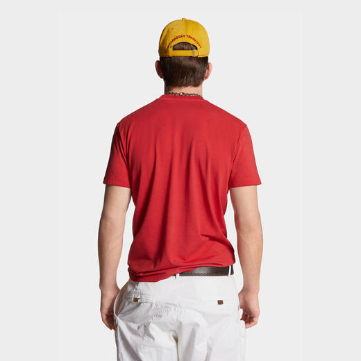 DSQUARED2 男士小熊徽标印花棉质圆领短袖T恤 红色 S74GD1391 D20035 307 商品图2